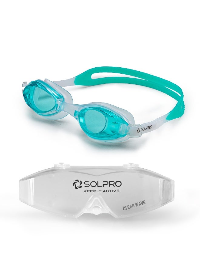 SOLPRO Clear Wave Adult Swimming Goggles (Green) - Image 1
