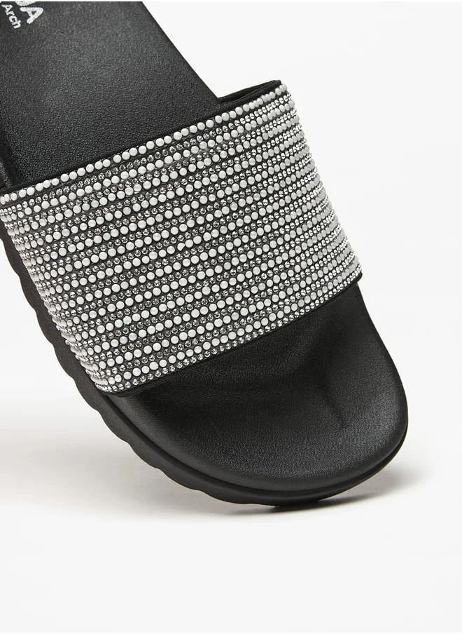 Aqua Women's Embellished Slip-On Slides