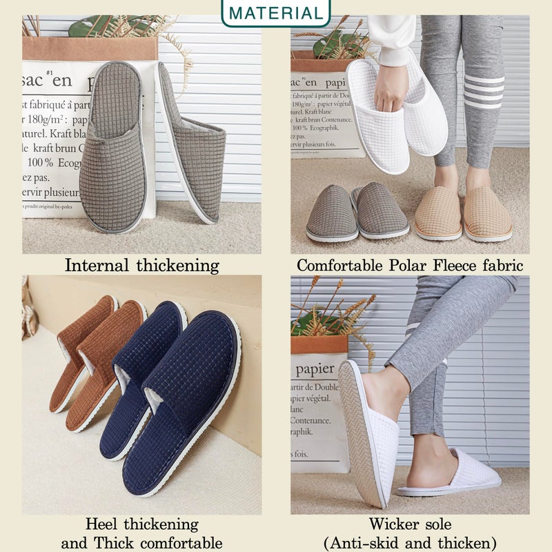 OSTADARRA OSTADARRA 9 Pairs Spa Slippers  Non Slip Disposable Slippers For Guest  Washable Reusable  Which Can Be Used As Women Men  House  Indoor  Bathroom  Bedroom  Hotel  Bride Slippers (2 Sices) - Image 4