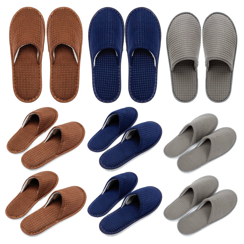 OSTADARRA OSTADARRA 9 Pairs Spa Slippers  Non Slip Disposable Slippers For Guest  Washable Reusable  Which Can Be Used As Women Men  House  Indoor  Bathroom  Bedroom  Hotel  Bride Slippers (2 Sices) - Image 1