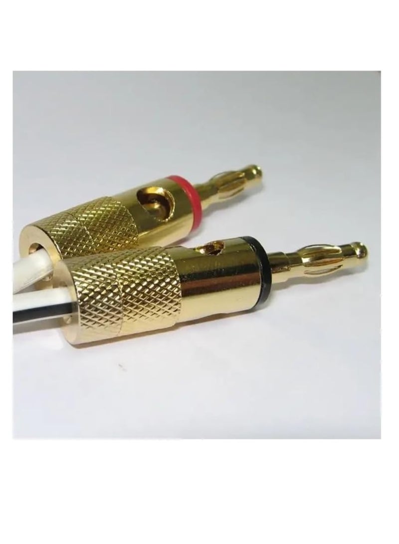 2 Pairs Gold Plated Speaker Banana Plugs – Open Screw Type Connector for Speaker Stereo Wire, Home Theater Audio (4 pcs/2 Red 2 Black) - Image 2