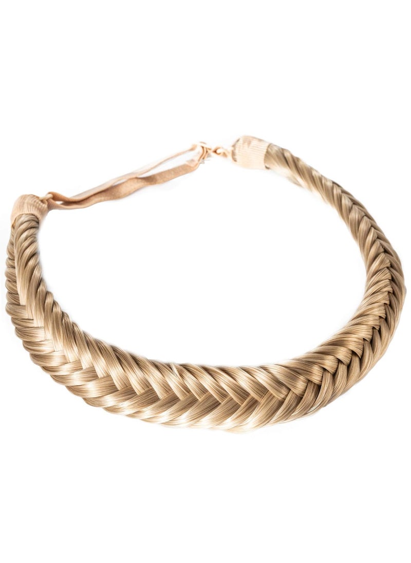 MADISON BRAIDS - Madison Braids Womens Headband Hair Braid Natural Looking Synthetic Hair Piece Extension  Arisa Fishtail  Ashy Highlighted - Image 1