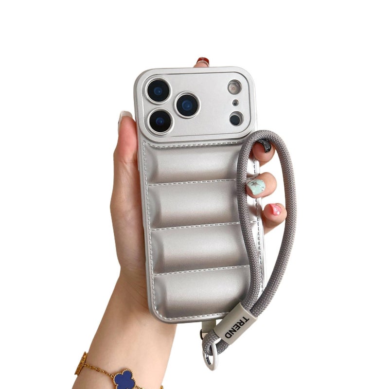 Protective Case | Silver | Shockproof Cover for iPhone 16 / 16 Plus / 16 Pro / 16 Pro Max | Drop Protection | Lanyard - Image 1