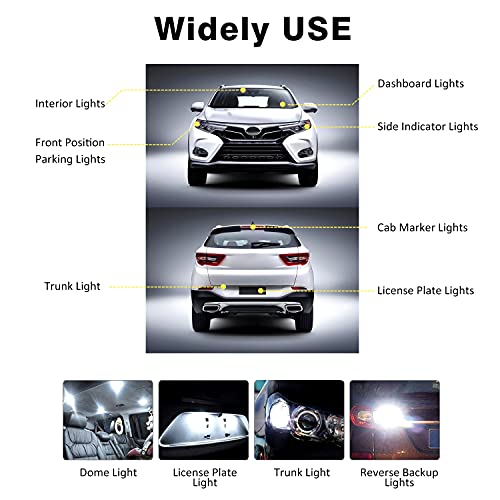 ACOHUIKE T10 921 194 168 175 LED Bulbs White 20-Packs, Super Bright 3014 42-SMD LED Replacement 12 Volt RV Camper Trailer Boat Trunk Interior Dome Map License Lights, Backup Reverse Lights - Image 4