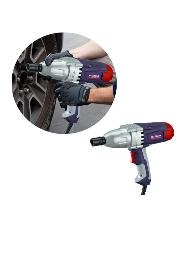 Electric Impact Wrench 360W with Variable speed and 360 degree adjustable side handle  for Loosening of wheel bolts and nuts Metal construction and   DIY projects(EW116)