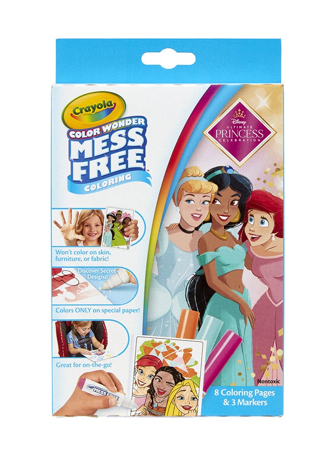 Crayola Color Wonder Mini Box Set, Disney Princess (Multicolour) | MESS FREE COLORING | GIFT FOR GIRLS & BOYS Ideal for ages 3+ - Image 1