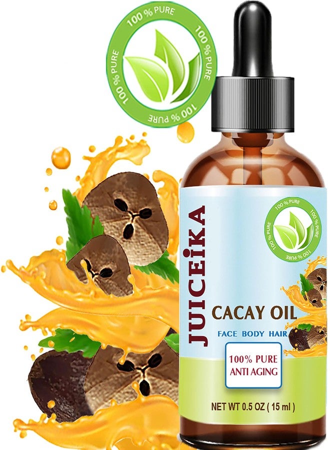 Juiceika CACAY OIL 100% Pure Natural Virgin Unrefined Cold-Pressed Carrier Oil 0.5 Fl oz 15 ml For Face, Skin, Body, Hair, Lip, Nails - Image 2