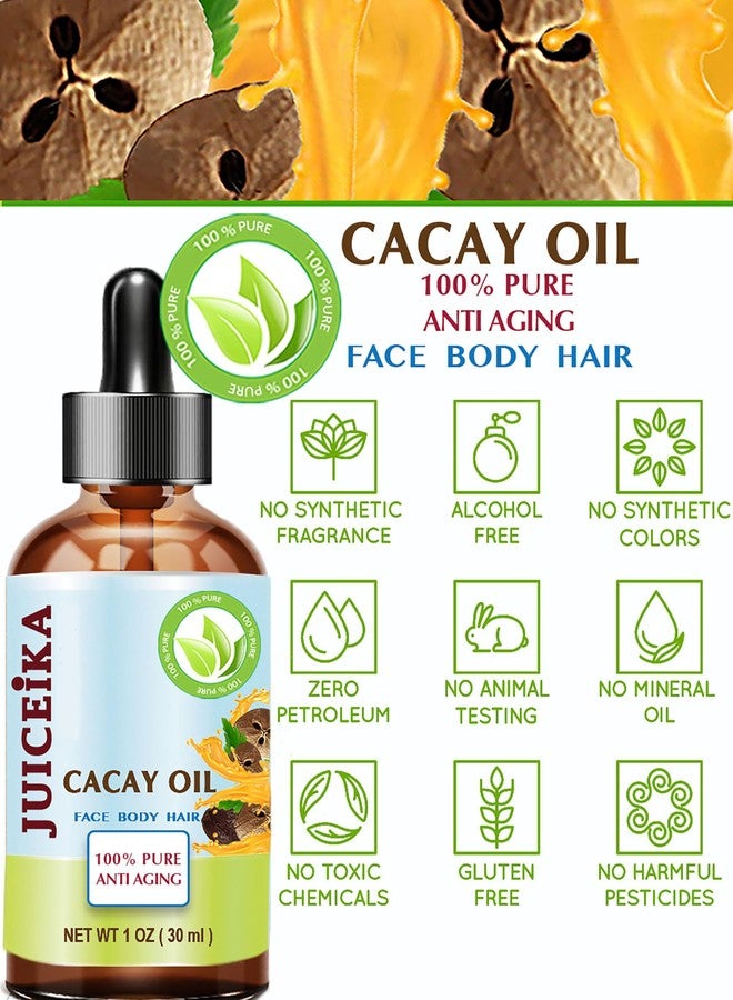 Juiceika CACAY OIL 100% Pure Natural Virgin Unrefined Cold-Pressed Carrier Oil 0.5 Fl oz 15 ml For Face, Skin, Body, Hair, Lip, Nails - Image 4