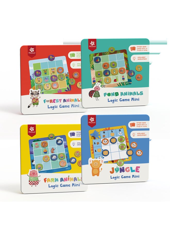 Pinwheel Berman Children Logic Jiugongge Magnetic Jungle Logic Game Animal Board Sudoku Toy-Color:Space Adventure Sudoku-PW0436