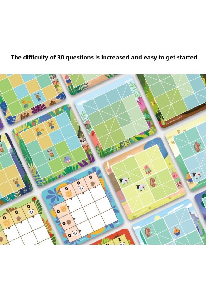 Pinwheel Berman Children Logic Jiugongge Magnetic Jungle Logic Game Animal Board Sudoku Toy-Color:Space Adventure Sudoku-PW0436