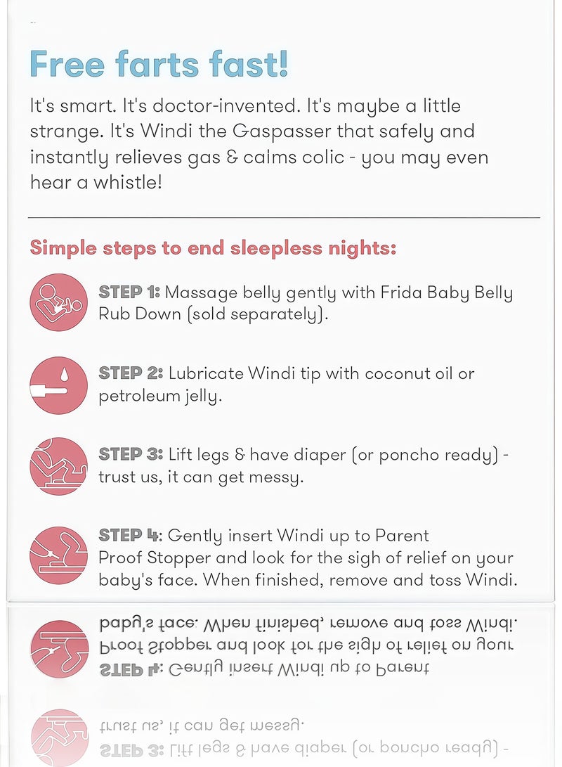 فريدا بيبي مُسكّن غازات ومغص الأطفال من ويندي | ١٠ قطع | صُنع في السويد | راحة فورية من آلام البطن | آمن، طبيعي، وخالٍ من مادة BPA | مُعتمد من أطباء الأطفال، تصميم ناعم ولطيف | سهل الاستخدام لحديثي الولادة والرضع - Image 5