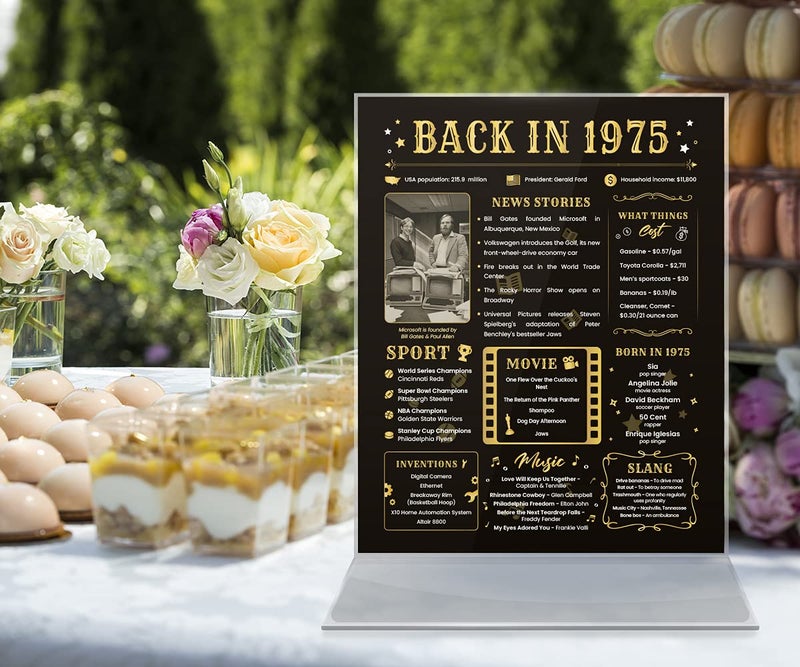 Paintio Back in 1975 Birthday Card - 49th Birthday Gift for Women or Men - 49th Birthday Decoration for Her or Him - Funny Table Centerpiece for 49 Years Old Birthday Party [Poster Unframed 8x10 In] - Image 2