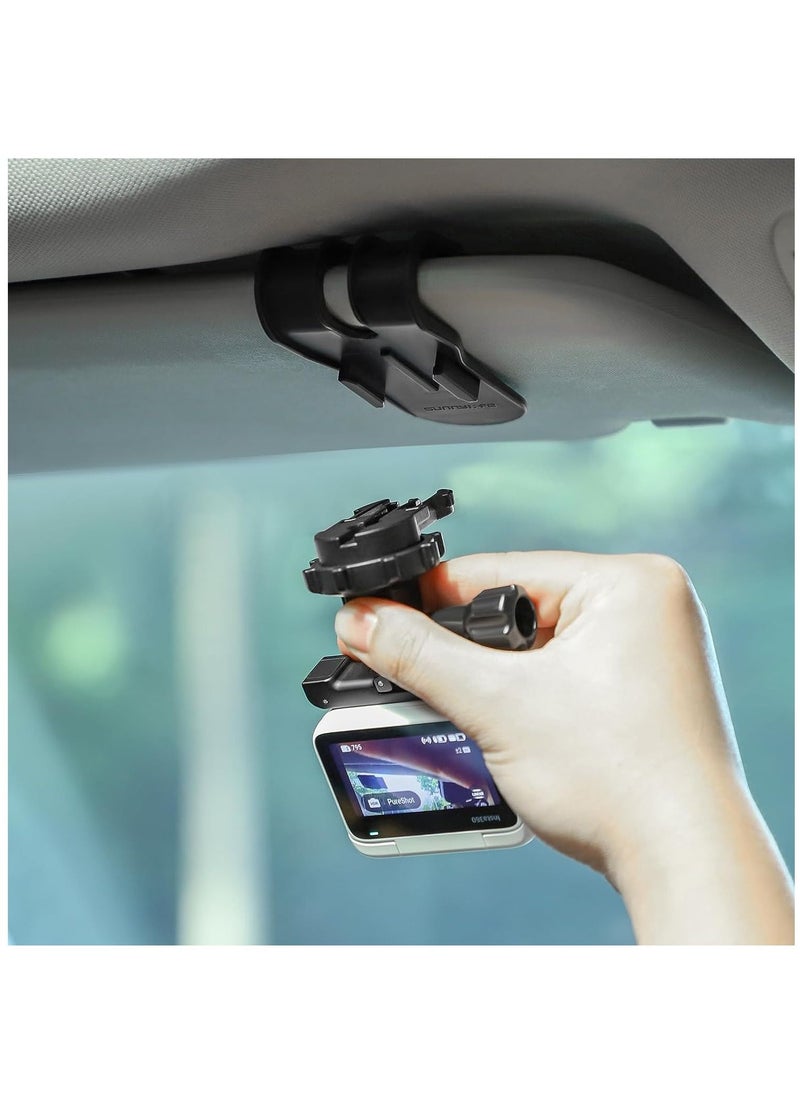SYOSI - Camera Clip mounting Bracket/Car Sunshade mounting Bracket for Insta360 GO 3/ONE X3/ONE X2/GoPro Series, 360° Rotating Phone Bracket - Image 1