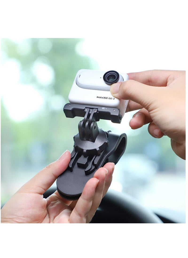 SYOSI - Camera Clip mounting Bracket/Car Sunshade mounting Bracket for Insta360 GO 3/ONE X3/ONE X2/GoPro Series, 360° Rotating Phone Bracket - Image 1