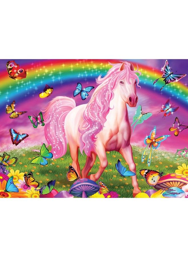 MasterPieces 60 Piece Glow In The Dark Fantasy Puzzle For Kids Rainbow World 14"X19" - Image 3