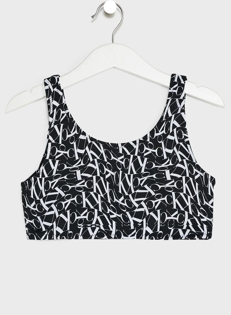 Calvin Klein Jeans Youth Logo Print Bikini Set