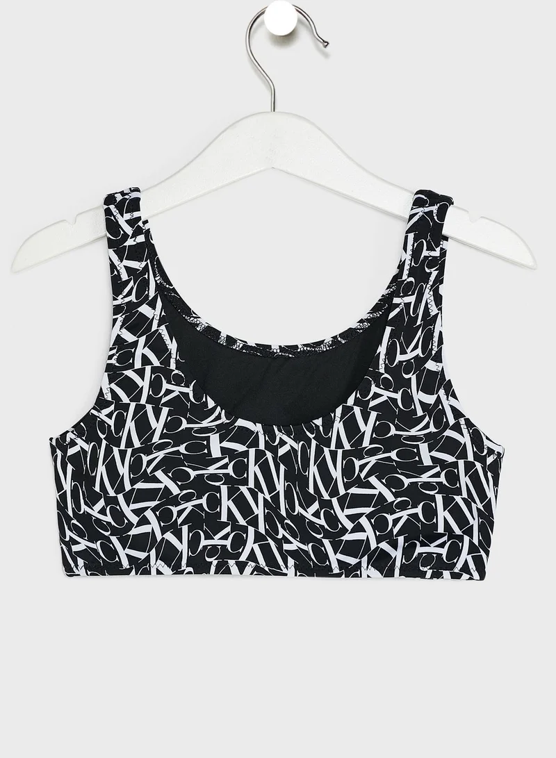 Calvin Klein Jeans Youth Logo Print Bikini Set