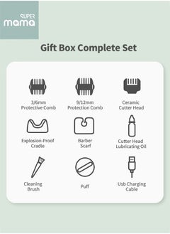 SUPERMAMA Baby Mute Electric Shaved Hair Clipper, Silent Haircut Trimmer For Kids and Toddlers, Charging Waterproof Low Vibration Machine about boy Hair's Cutting  - Image 5