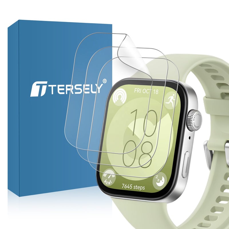 Tersely 3 Pack Ultra High Definition Hydrogel Screen Protector for Huawei Watch Fit 3, Flexible TPU, High Sensitivity, Bubble-Free, Non-Tempered - Image 1
