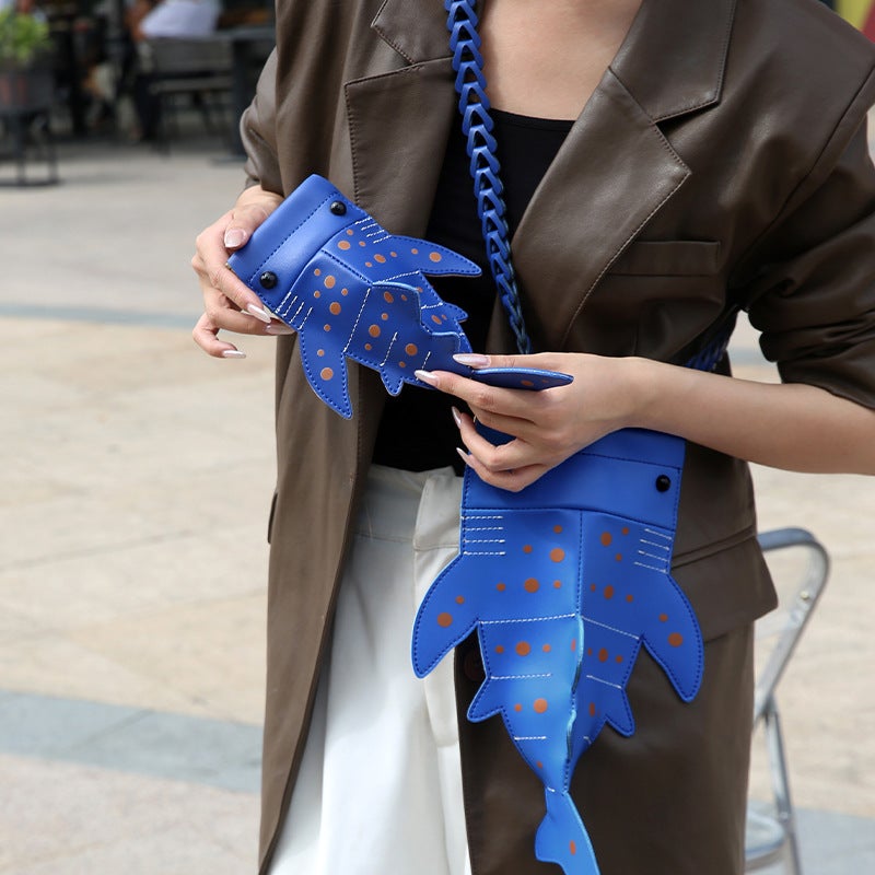 New Style Creative Mini Cartoon Shark Mobile Phone Coin Purse Fashion All-Match Shoulder Bag Messenger Bag Women'S - Image 3