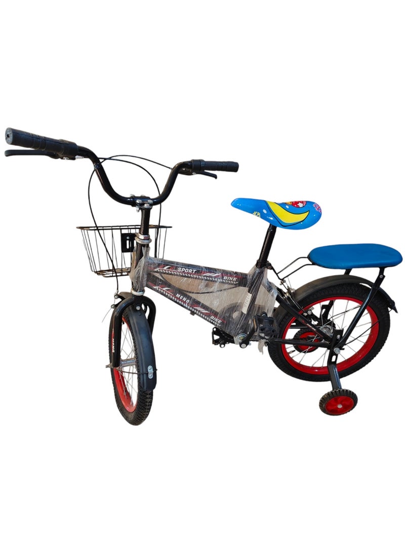 Generic Kids Bike with Hand Brake and Basket for Ages 3-9 Years, Bicycle Training Wheels Fenders, Children Bicycle with falling system safety - Red Mushroom  - Image 2