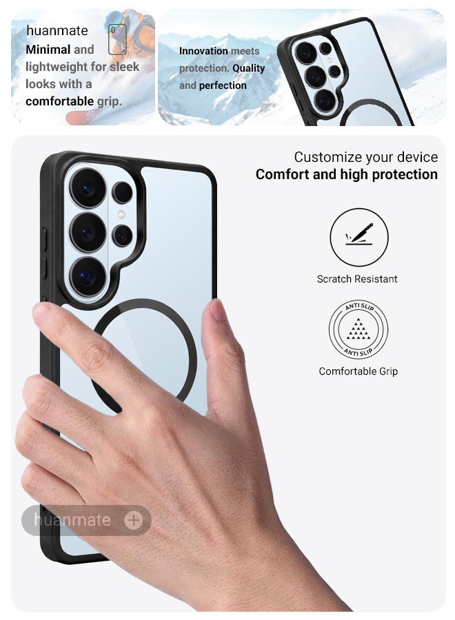 huanmate Samsung Galaxy S26 Ultra MagSafe Case Clear/Black- High Quality Strong Magnet, Wireless Charging Compatible, Shockproof Protection, Ultra Slim Anti-Scratch Magnetic Cover for Samsung Galaxy S26 Ultra - Image 3