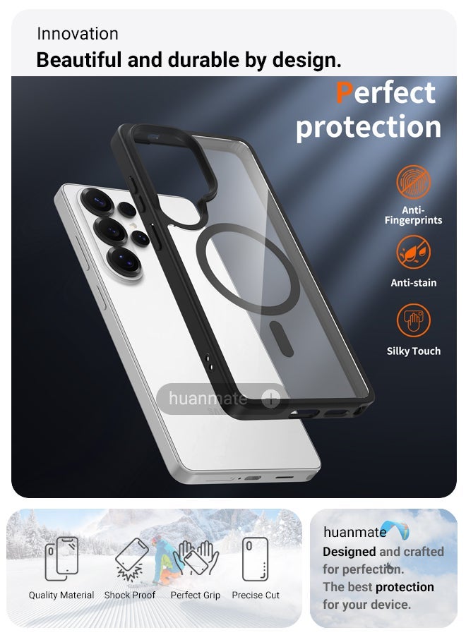 huanmate Samsung Galaxy S26 Ultra MagSafe Case Clear/Black- High Quality Strong Magnet, Wireless Charging Compatible, Shockproof Protection, Ultra Slim Anti-Scratch Magnetic Cover for Samsung Galaxy S26 Ultra - Image 2