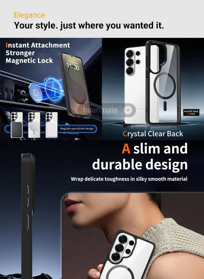 huanmate Samsung Galaxy S26 Ultra MagSafe Case Clear/Black- High Quality Strong Magnet, Wireless Charging Compatible, Shockproof Protection, Ultra Slim Anti-Scratch Magnetic Cover for Samsung Galaxy S26 Ultra - Image 5