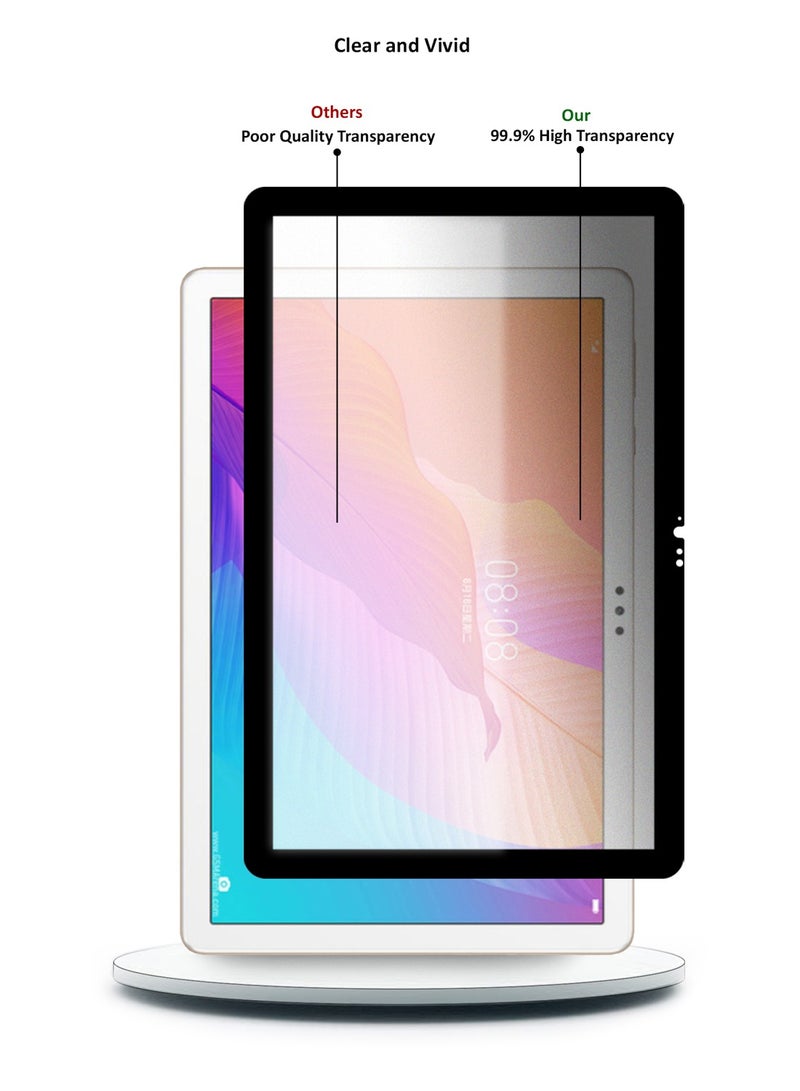 دبليو تيك هونر باد اكس 8 / هونر باد اكس 8 لايت 2022 / هواوي ميت باد تي 10 اس / تي 10 / تي 10 إس (10.1 بوصة) 2020 (AGS3-L09 ، AGS3-W09) نانو سيراميك كامل الغراء غطاء كامل واقي شاشة مرن غير لامع (TSCNMN) - شفاف / أسود - Image 4