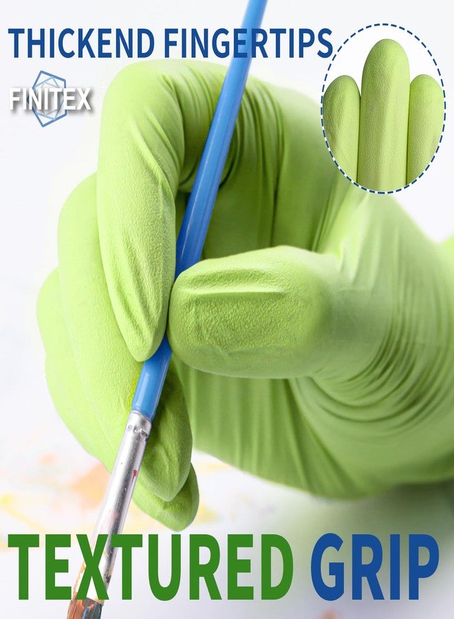 FINITEX Nitrile Gloves Disposable Latex-Free Gloves - 3.5mil Powder-Free Food Cleaning (Green (Small 100)) - Image 2