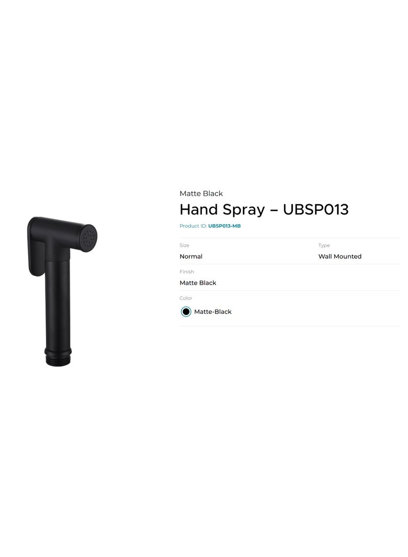 UTOPIA Brass Shattaf With Hose And Holder (Set), Matt Black - Image 2