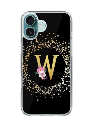 Custom Monogram Floral - W ( Black )