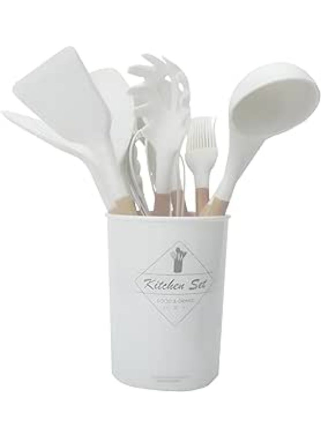 11-Piece Silicone Utensil Set – White – Multi-Purpose Kitchen Tools - Image 2