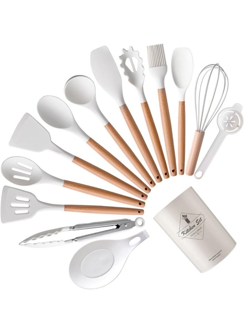 11-Piece Silicone Utensil Set – White – Multi-Purpose Kitchen Tools - Image 1