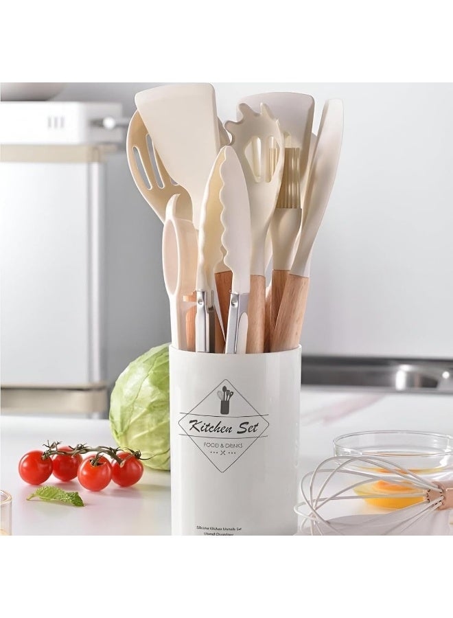 11-Piece Silicone Utensil Set – White – Multi-Purpose Kitchen Tools - Image 3