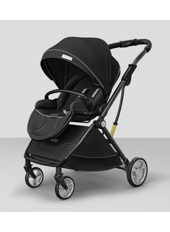 umbrella عربة أطفال مظلة X9 فاخرة باتجاهين - أسود - Image 1
