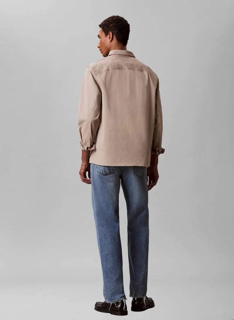 Calvin Klein Jeans Vintage Khaki Comfort Cotton Utility Overshirt for Men | Best Price UAE