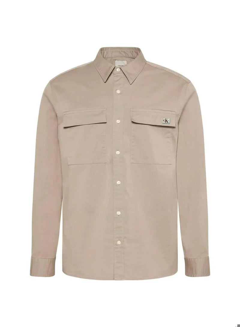 Calvin Klein Jeans Vintage Khaki Comfort Cotton Utility Overshirt for Men | Best Price UAE