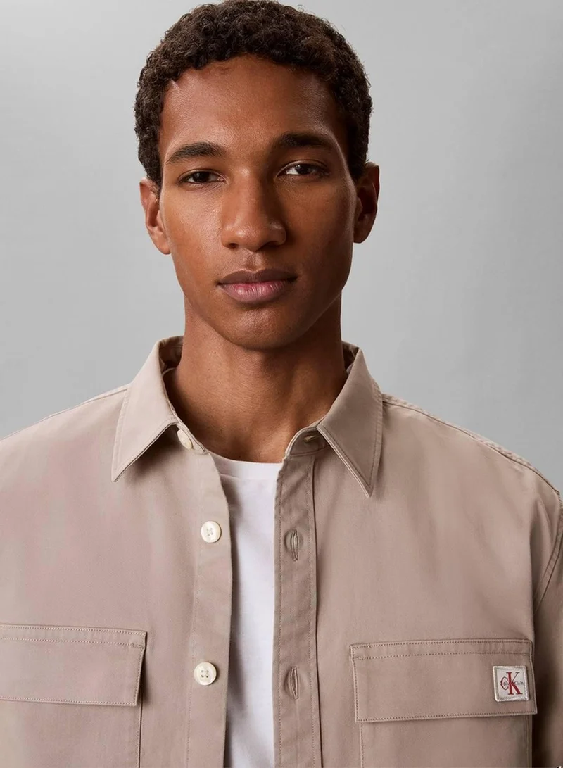 Calvin Klein Jeans Vintage Khaki Comfort Cotton Utility Overshirt for Men | Best Price UAE