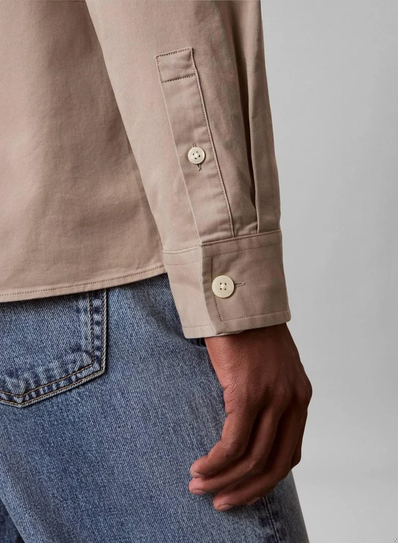 Calvin Klein Jeans Vintage Khaki Comfort Cotton Utility Overshirt for Men | Best Price UAE