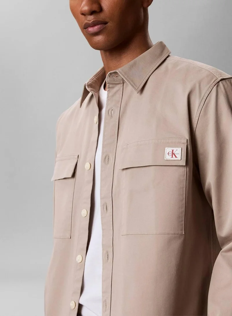 Calvin Klein Jeans Vintage Khaki Comfort Cotton Utility Overshirt for Men | Best Price UAE