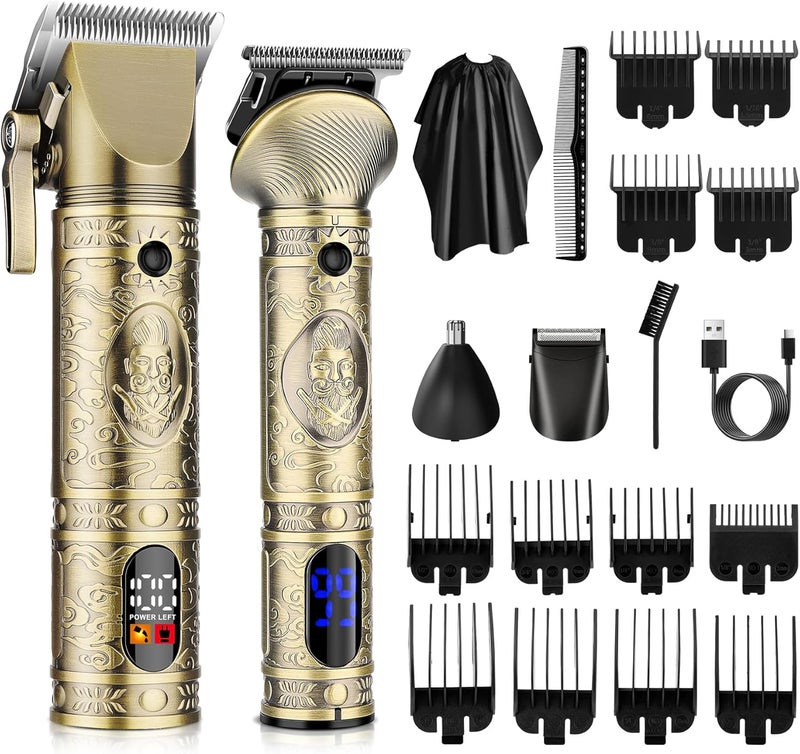 Suttik Professional Hair Clippers for Men 3 in 1 Beard TrimmerNose Hair TrimmerElectric Shaver Clippers and Trimmers Set USB Rechargeable Grooming Kit Mens Gifts