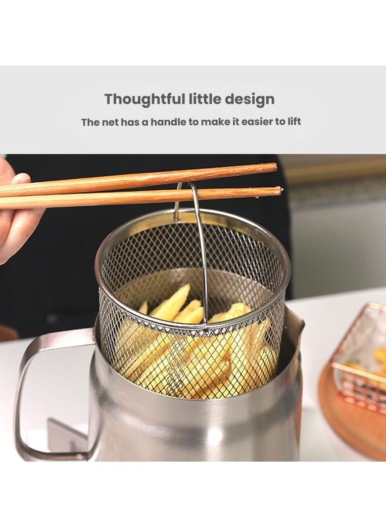 general Stainless steel filter oil pot household with lid filter kitchen frying oil filter residue storage pot can - Image 3