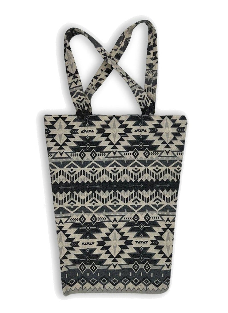 Gharibo Bags - casual printed linen tote bag T230013B - Image 1