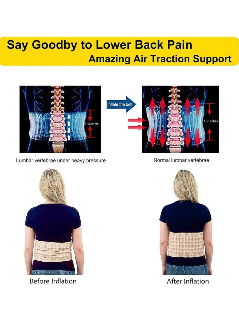 Prime by javauadan Back Decompression Belt Back Support Belt Lumbar Support Massage Air Traction Belt With Extended Pad, Fits 26-43 Inches Waist  - Image 4
