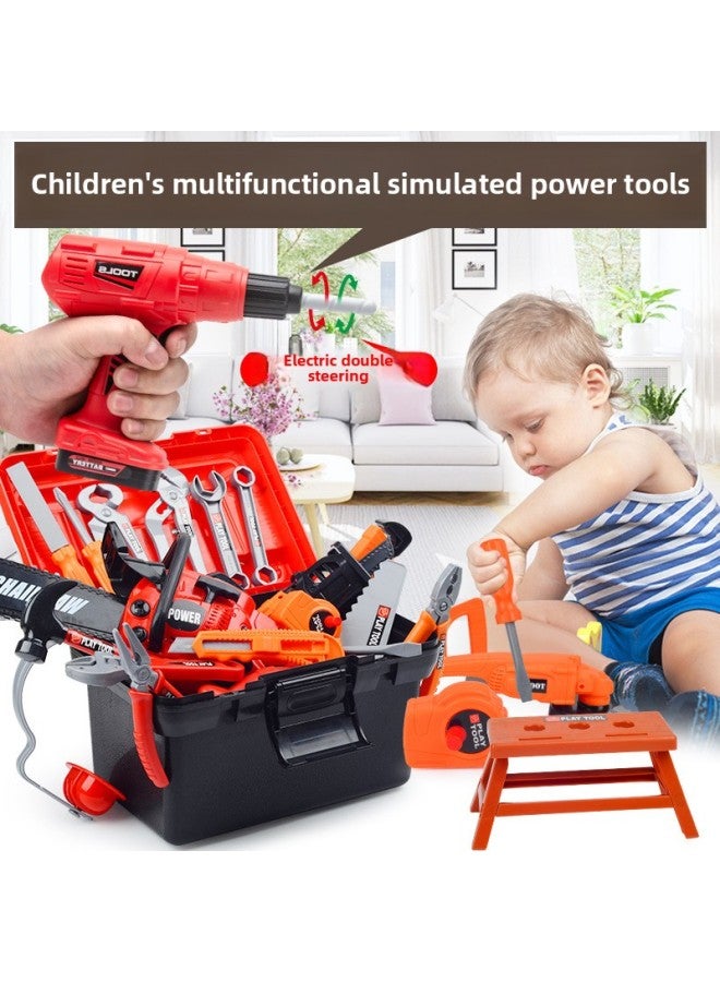 Children's Toolbox Suit Boy Repair Screw Screwdriver Nail Toy Baby Electric Drill 61 Children's Day Gift-Color:[toolbox] 68-piece Tool Set (electric Hand Drill)  - Image 3