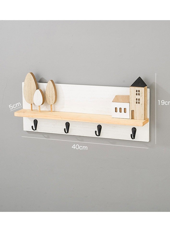 Creative Home Doors Entrance Entrances Non Perforated Walls Decorative Keys Hooks Storage Items Clothes and Hats Shelves 