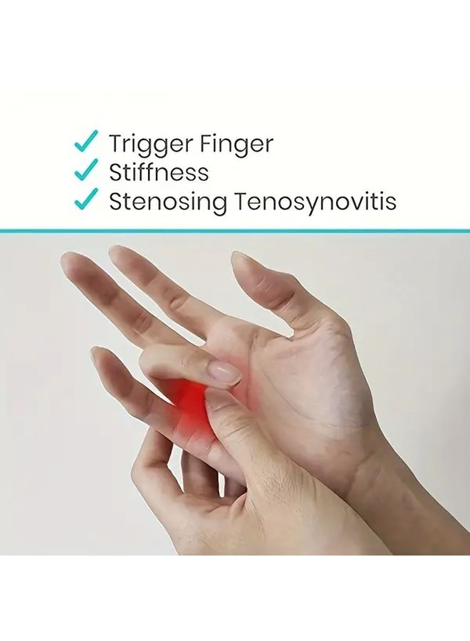 Wrist Finger Trigger Finger Splint Support Brace For All Fingers Tendon Lock Release Stabilizer Knuckle Wrap Corrects Bent Curved Locked Narrow Tenosynovitis Hand Improves Mobility Ergonomic Design Adjustable Closure Style1 Polyester Fiber - Image 4