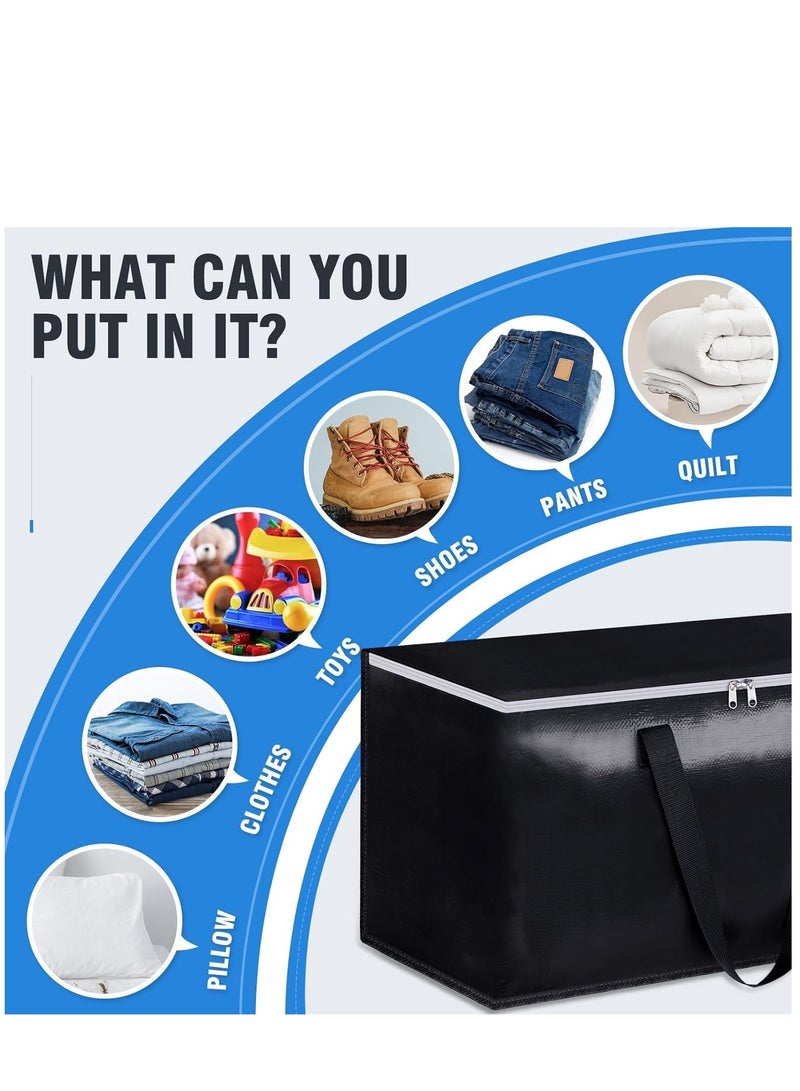 MIXDE 6pcs Waterproof Large Moving Storage Bags, 93L Moisture proof Clothes Shoes Storage Bags, Foldable Travel Luggage Bags Totes, Closet Organizer Storage Backet, Equipped with Zippers u0026 Handles u00 - Image 5