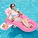 SLOOSH Pool Floats Lounger Adult Fabric Pool Floaties Lounge Convertible 2in1 Floating Water Floaty with Cup Holders Adjustable Backrest Recliner for Pool Party Pink - Image 4